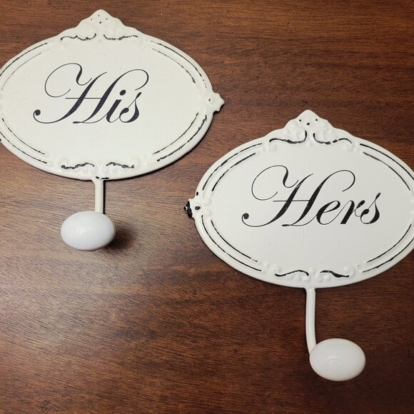 Other - His and Her Coat/Clothes/Bath Hooks, Towel Hooks...Metal Wall Hanging French